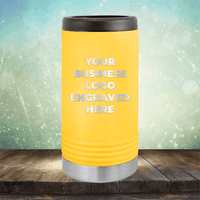Slim Can Holder Custom Engraved Logo - Single Side Engraving Included in Price
