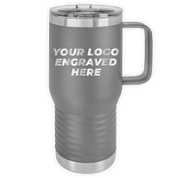 A Kodiak Coolers Custom Logo 20 oz Insulated Travel Tumbler with Built in Handle, custom printed with your logo on the side.
