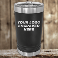 A black stainless steel tumbler with a clear lid by Kodiak Coolers, engraved with your custom company logo—ideal as Realtor closing gifts for clients and perfect promotional drinkware for your brand.