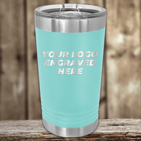 A light blue stainless steel tumbler from Kodiak Coolers with a clear lid and your custom company logo engraved—ideal as a realtor closing gift or branded drinkware to showcase your business.