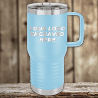 SAMPLE - 20 oz Travel Tumbler with Built in Handle - Price Includes Engraved Logo Sample and Volume Setup Fee
