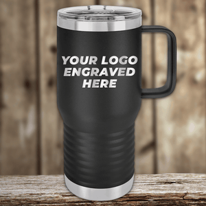 SAMPLE - 20 oz Travel Tumbler with Built in Handle - Price Includes Engraved Logo Sample and Volume Setup Fee