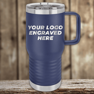 SAMPLE - 20 oz Travel Tumbler with Built in Handle - Price Includes Engraved Logo Sample and Volume Setup Fee