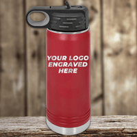 SAMPLE - 20 oz Water Bottle with Built in Straw - Price Includes Engraved Logo Sample and Volume Setup Fee