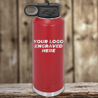 A Kodiak Coolers stainless steel water bottle with a black lid, engraved with your custom company logo—ideal as a Realtor closing gift for clients and a standout addition to any promotional drinkware collection.