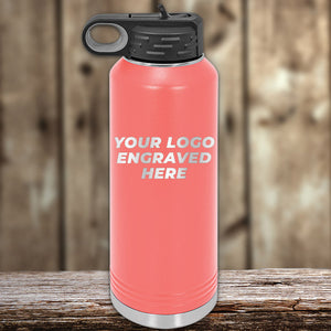 An insulated stainless steel Kodiak Coolers water bottle with your custom logo laser engraved on it.