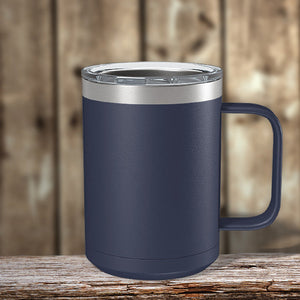 A custom logo can be laser engraved onto this Kodiak Coolers 15 oz stainless steel coffee mug with your Logo or Design Engraved - Special New Years Sale Bulk Pricing - LIMITED TIME.