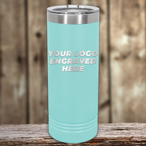 A Kodiak Coolers custom skinny tumbler with your logo engraved here.