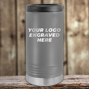 A custom logo engraved gray Kodiak Coolers tumbler, made from insulated stainless steel.