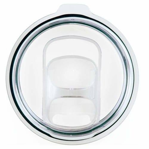 Description: A clear plastic cup with a lid on a white background. Perfect for ordering Kodiak Coolers Slider Lid - Fits 30 oz - Ring Tumblers & Sample and Volume Orders!