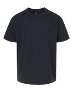 Youth Gildan Softstyle T-Shirt by designerapp in a modern classic fit, crafted from soft ring-spun cotton. Featured in 30 colors and ready for your Huskies Flag Football Green Bay Wisconsin design, displayed against a white background.
