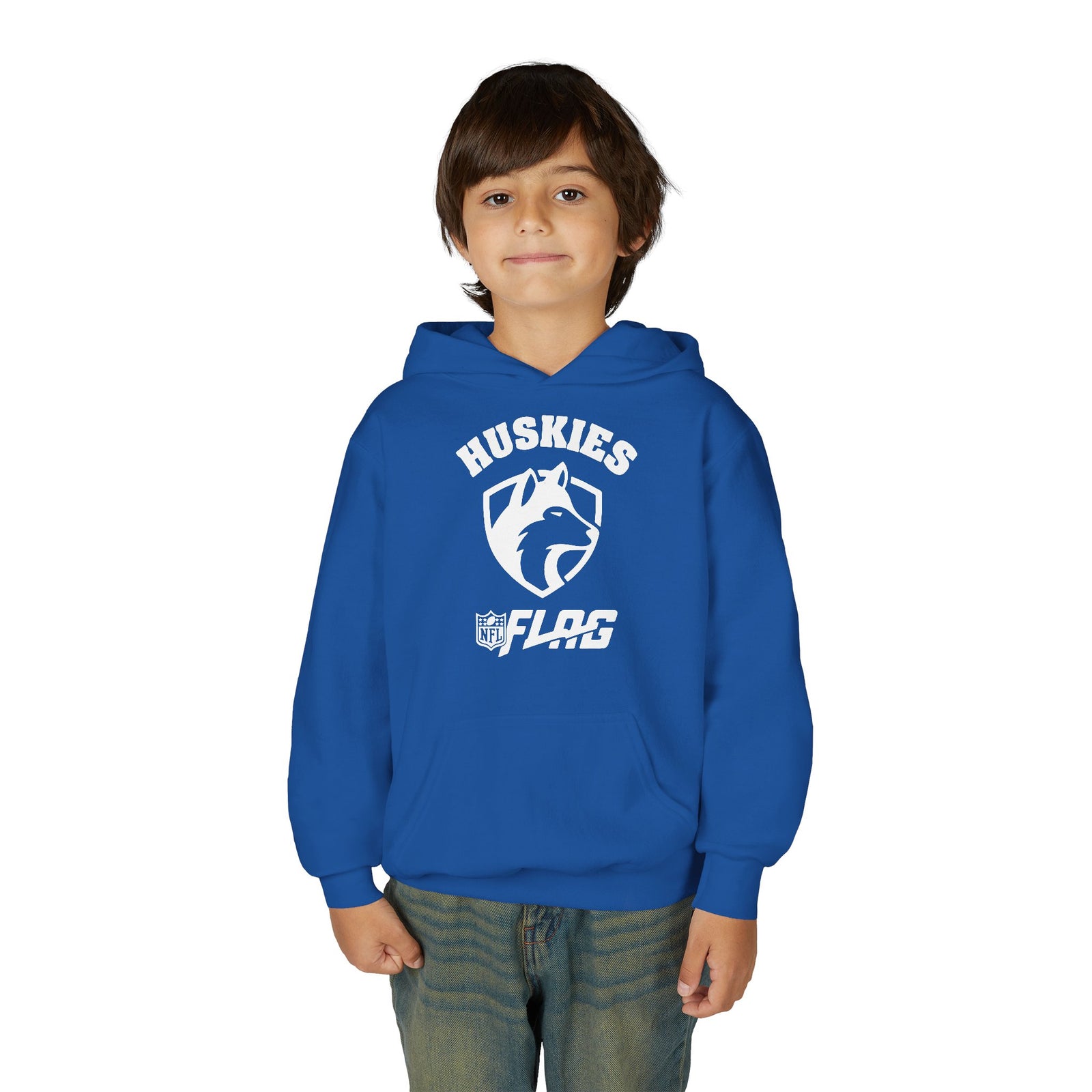 Youth Huskies Flag Football - Unisex Heavy Blend™ Hooded Sweatshirt Volume | Suamico, WI
