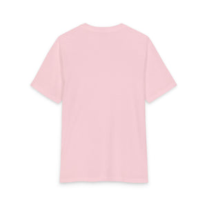 The 2026 Bode Summer Bootcamp - Cali Sunset T-Shirt by Printify is pictured from the back in light pink, featuring short sleeves and crafted from lightweight DM130 Tri Blend fabric for all-day comfort against a plain white background.