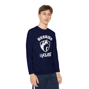 Youth Huskies Flag Football - Unisex Lightweight Long Sleeve Tee - Dri Fit Style Volume | Suamico, WI