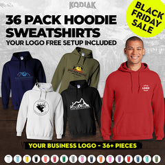 (Pack of 36) Gildan Heavy Blend™ Hooded Sweatshirt 18500 - Custom Screen Printed Logo Included