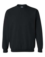 A plain black Gildan Heavy Blend Crew Fleece sweatshirt from designerapp, customized with your Buccaneer Flag Football logo. Shown on a white background, this crew fleece features long sleeves and ribbed cuffs, and is crafted from a soft cotton-poly blend for comfort and durability—ideal for personalized apparel needs.