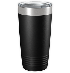 An insulated Kodiak Coolers 20 oz Tumbler Engraved with Free Slider Lid Upgrade-V2, made of stainless steel, set against a sleek black background.