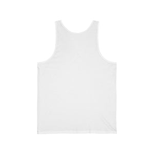 Printify's P Reds Baseball Est. 1978 Unisex Jersey Tank shown from the back in white, inspired by classic vintage baseball shirts, featured against a white background.