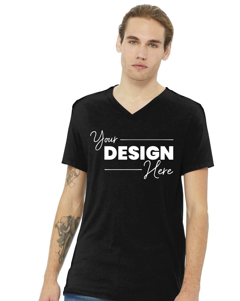 Bella Canvas Unisex Triblend Short Sleeve V-Neck T-Shirt BC3415