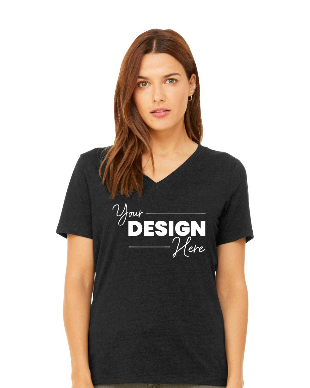 Bella Canvas Women's Relaxed Heather CVC V-Neck T-Shirt BC6405CVC