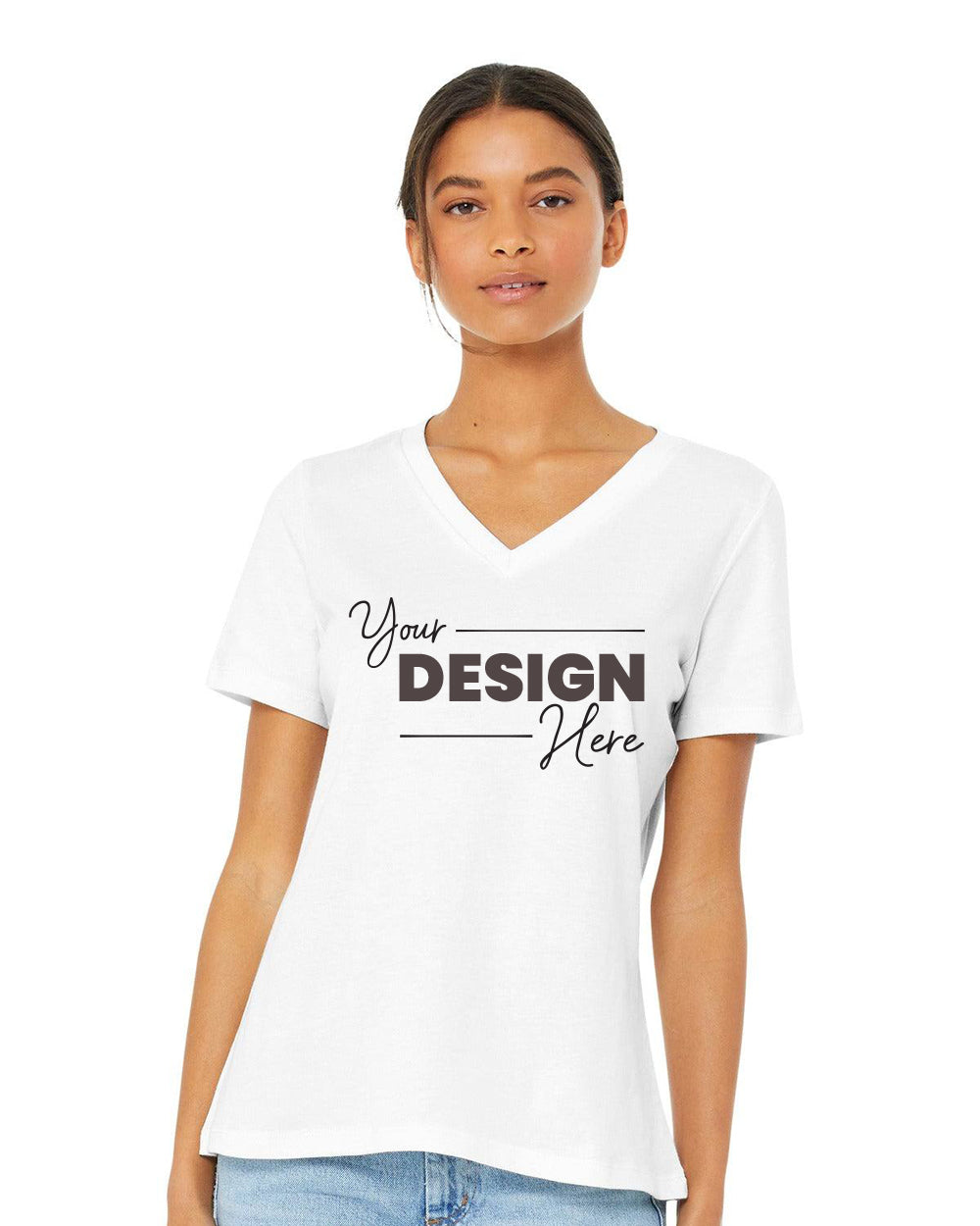 Bella Canvas Women's Relaxed Jersey Short Sleeve V-Neck T-Shirt BC6405