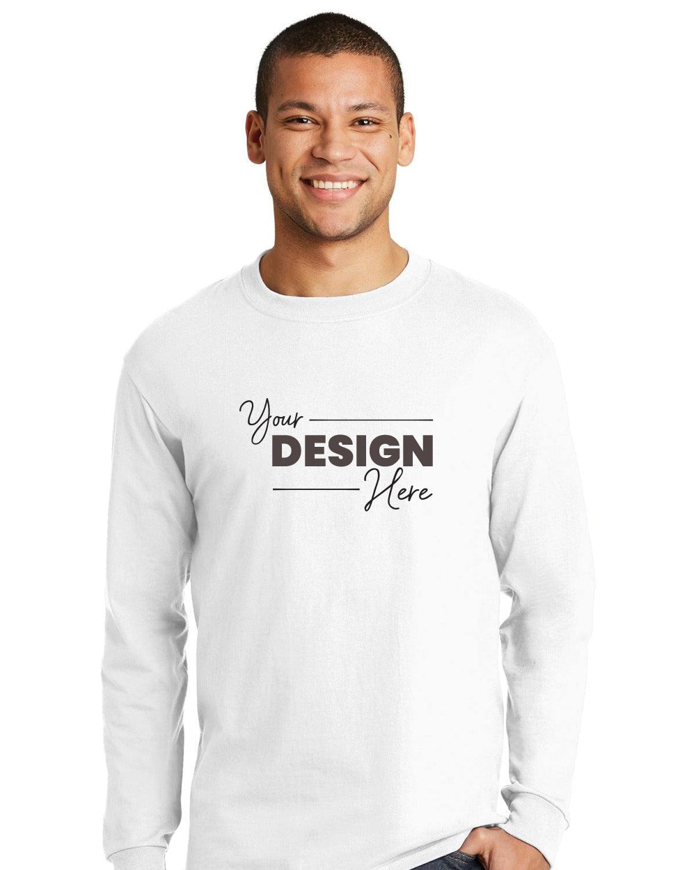 Hanes Beefy-T - 100% Cotton Long Sleeve T-Shirt 5186