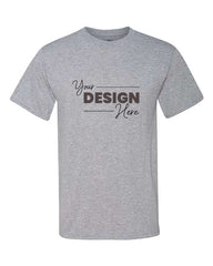 Gray Jerzees Dri-Power Performance Short Sleeve T-Shirt with the text 