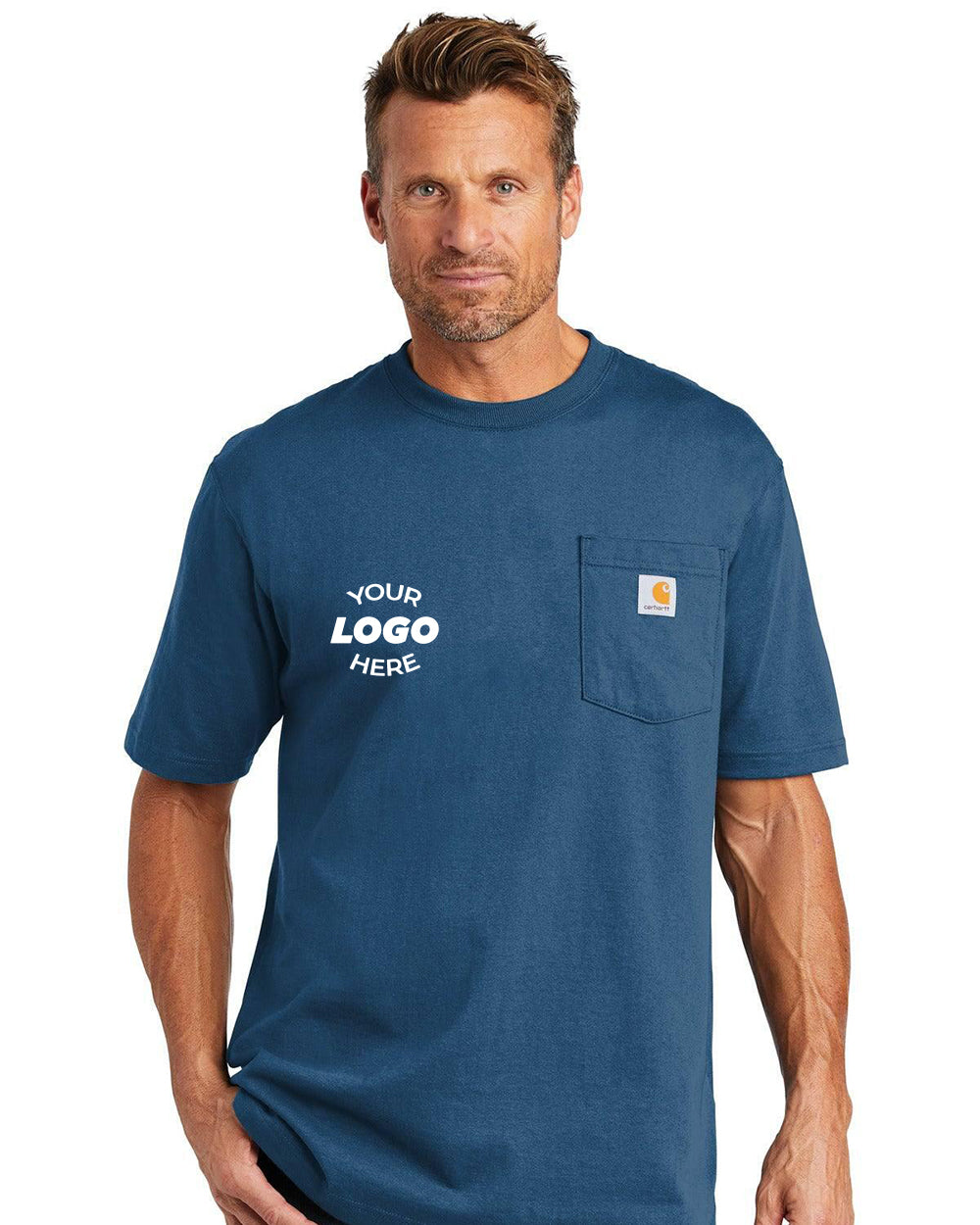 Carhartt Carhartt Workwear Pocket Short Sleeve T-Shirt CTK87 made from a durable cotton/poly blend, designed for rugged workwear.