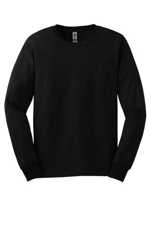 A pack of 36 Gildan 2400 long sleeve crewneck shirts, made from 100% US cotton with custom screen printed logo, is displayed flat on a white background.