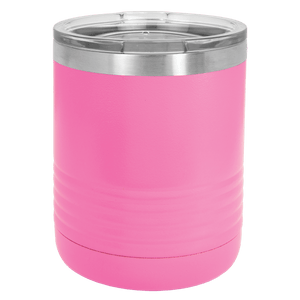 A pink insulated stainless steel Kodiak Coolers tumbler with a clear lid, shown against a white background, ideal as a promotional gift.