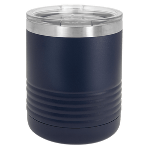 Insulated Kodiak Coolers 10 oz navy blue tumbler with a clear lid, featuring a double-walled design for temperature retention, ideal as a promotional gift.