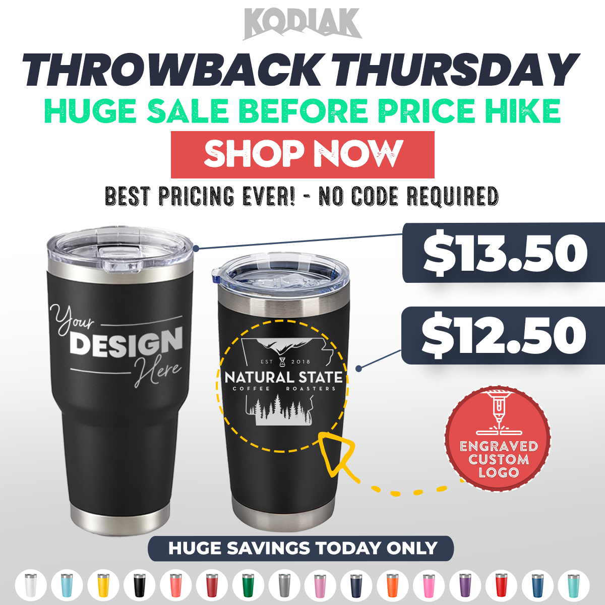 Drinkware - Discounted Bulk Orders Over $250