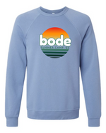 The designerapp Bode Summer Bootcamp "OG Logo" unisex crewneck BC Fleece Raglan Sweatshirt 3901 features a retro logo and is made from soft, pre-shrunk fleece for a comfortable fit.