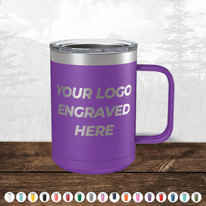 A Kodiak Coolers purple mug with your logo engraved on it, perfect for business branding.