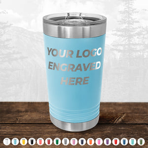 Xmas in July SALE - Engraved Custom Logo Drinkware - Front Engraved Logo Included - Low $200 Minimal Order