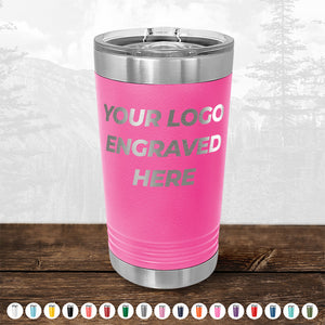 Xmas in July SALE - Engraved Custom Logo Drinkware - Front Engraved Logo Included - Low $200 Minimal Order