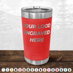 Xmas in July SALE - Engraved Custom Logo Drinkware - Front Engraved Logo Included - Low $200 Minimal Order