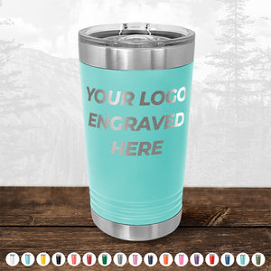 Xmas in July SALE - Engraved Custom Logo Drinkware - Front Engraved Logo Included - Low $200 Minimal Order