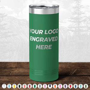 A Custom Skinny Tumbler 22 oz with your Logo or Design Engraved - Special Bulk Wholesale Volume Pricing by Kodiak Coolers.