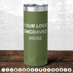 Custom Drinkware Engraved with your Logo or Design - Front Side Logo Included - HUGE LABOR DAY SALE