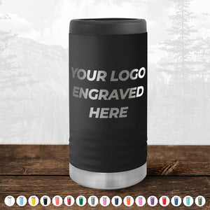 A Custom Slim Seltzer Can Holder with your Logo or Design Engraved - Special Bulk Wholesale Volume Pricing made of insulated stainless steel, branded by Kodiak Coolers.