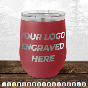 A Kodiak Coolers custom logo red wine tumbler, engraved here.