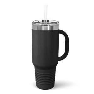 POD - 40 oz Travel Tumbler with Built in Handle and Straw - Stainless Steel Vacuum Insulated
