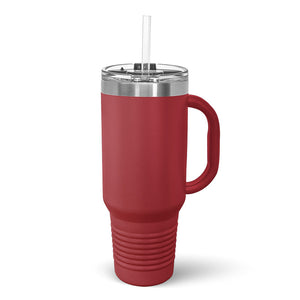 Red Kodiak Coolers POD - 40 oz Travel Tumbler with Built in Handle and Straw - Stainless Steel Vacuum Insulated, set against a white background.