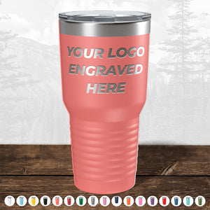 Custom Drinkware Engraved with your Logo or Design - Front Side Logo Included - HUGE LABOR DAY SALE