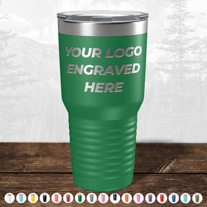 Custom Drinkware Engraved with your Logo or Design - Front Side Logo Included - HUGE LABOR DAY SALE