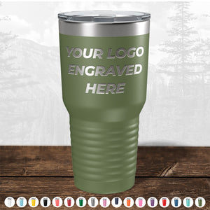 Custom Drinkware Engraved with your Logo or Design - Front Side Logo Included - HUGE LABOR DAY SALE