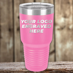 Kodiak Coolers Custom Tumblers feature your engraved logo or design, clear lid, and pink insulation—ideal for personalized mugs or promotional gifts. No setup fees; $200 minimal order.