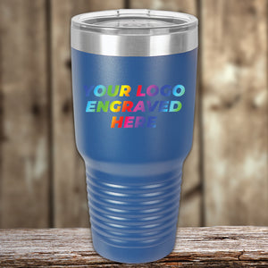 Our corporate promotional gift, a Kodiak Coolers Custom Tumblers with UV Printed logo engravings.