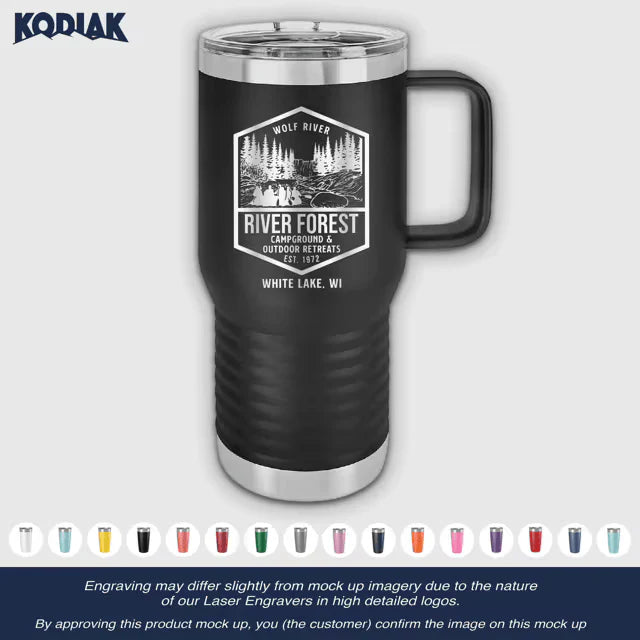 Example digital proof mockup showing your logo engraved on a custom tumbler